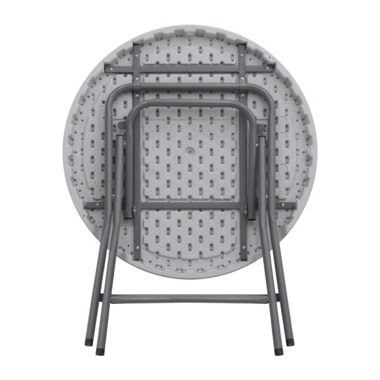 Τραπέζι catering - συνεδρίου Capri  πτυσσόμενο - στρογγυλό μονοκόμματη επιφάνεια χρώμα λευκό του πάγου Ø80x74εκ.