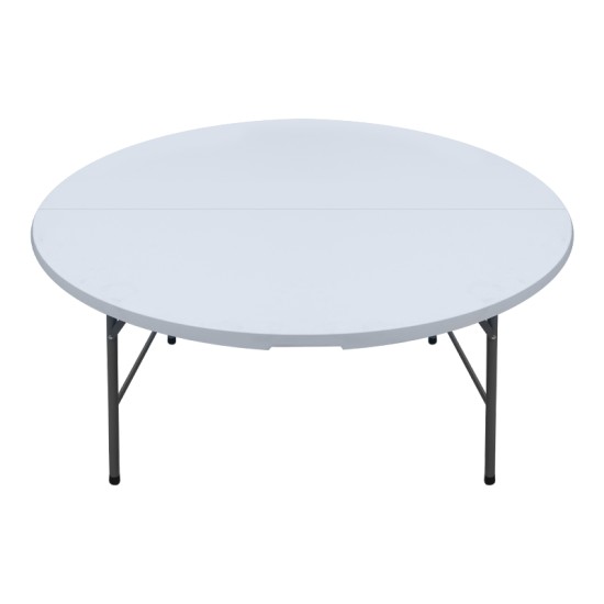 Τραπέζι catering - συνεδρίου Capri  πτυσσόμενο – βαλίτσα στρογγυλό χρώμα λευκό του πάγου Ø152x74εκ.