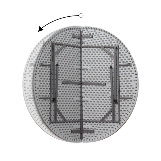 Τραπέζι catering - συνεδρίου Capri  πτυσσόμενο – βαλίτσα στρογγυλό χρώμα λευκό του πάγου Ø152x74εκ.