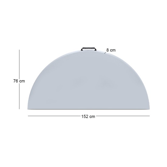 Τραπέζι catering - συνεδρίου Capri  πτυσσόμενο – βαλίτσα στρογγυλό χρώμα λευκό του πάγου Ø152x74εκ.