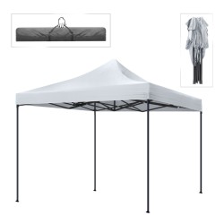 Κιόσκι - Gazebo Bari  πτυσσόμενο μεταλλικός σκελετός - αδιάβροχο ύφασμα χρώμα λευκό 3x3x3,10m.