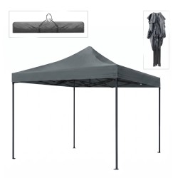 Κιόσκι - Gazebo Bari  πτυσσόμενο μεταλλικός σκελετός - αδιάβροχο ύφασμα χρώμα γκρι 3x3x3,10m.
