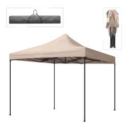 Κιόσκι - Gazebo Bari  πτυσσόμενο μεταλλικός σκελετός - αδιάβροχο ύφασμα χρώμα της άμμου 3x3x3,10m.