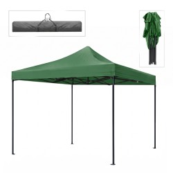 Κιόσκι - Gazebo Bari  πτυσσόμενο μεταλλικός σκελετός - αδιάβροχο ύφασμα χρώμα πράσινο 3x3x3,10m.