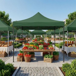 Κιόσκι - Gazebo Bari  πτυσσόμενο μεταλλικός σκελετός - αδιάβροχο ύφασμα χρώμα πράσινο 3x3x3,10m.