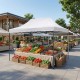 Κιόσκι - Gazebo Bari  πτυσσόμενο μεταλλικός σκελετός - αδιάβροχο ύφασμα χρώμα λευκό 3x4,5x3,20m.