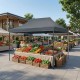 Κιόσκι - Gazebo Bari  πτυσσόμενο μεταλλικός σκελετός - αδιάβροχο ύφασμα χρώμα γκρι 3x4,5x3,20m.