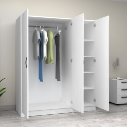Ντουλάπα ρούχων Victoria  τρίφυλλη χρώμα λευκό 150x60x181εκ. Ντουλάπα ρούχων Victoria  τρίφυλλη χρώμα λευκό 150x60x181εκ.