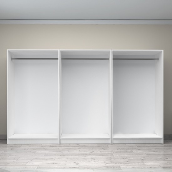 Ντουλάπα ρούχων Victoria  εξάφυλλη χρώμα λευκό 300x60x181εκ.