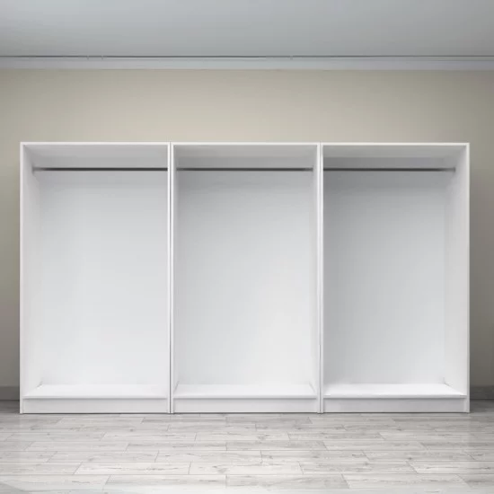 Ντουλάπα ρούχων Victoria  εξάφυλλη χρώμα λευκό 300x60x181εκ.