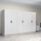 Ντουλάπα ρούχων Victoria  εξάφυλλη χρώμα λευκό 300x60x181εκ.