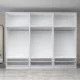 Ντουλάπα ρούχων Victoria  εξάφυλλη με πατάρι και συρτάρια χρώμα λευκό 300x60x240εκ.