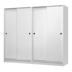 Ντουλάπα ρούχων Regio  τετράφυλλη συρόμενη χρώμα λευκό 200x60x181εκ.