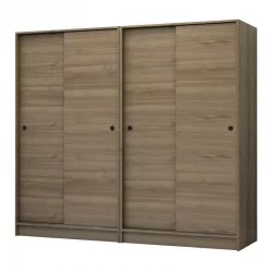 Ντουλάπα ρούχων Regio  τετράφυλλη συρόμενη χρώμα καρυδί 200x60x181εκ.