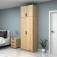 Ντουλάπα ρούχων Vivian  δίφυλλη με πατάρι χρώμα φυσικό οξιάς 80x51,8x240εκ.