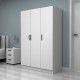 Ντουλάπα ρούχων Vivian  τρίφυλλη χρώμα λευκό 120x51,8x181εκ.