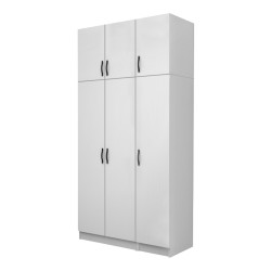 Ντουλάπα ρούχων Vivian  τρίφυλλη με πατάρι χρώμα λευκό 120x51,8x240εκ.