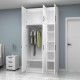Ντουλάπα ρούχων Vivian  τρίφυλλη με πατάρι χρώμα λευκό 120x51,8x240εκ.