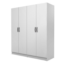 Ντουλάπα ρούχων Vivian  τετράφυλλη χρώμα λευκό 160x51,8x181εκ.