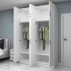 Ντουλάπα ρούχων Vivian  τετράφυλλη με πατάρι χρώμα λευκό 160x51,8x240εκ.