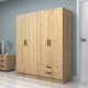 Ντουλάπα ρούχων Vivian  τετράφυλλη με συρτάρια χρώμα φυσικό οξιάς 160x51,8x181εκ.