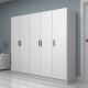 Ντουλάπα ρούχων Vivian  πεντάφυλλη χρώμα λευκό 200x51,8x181εκ.