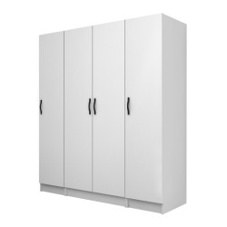 Ντουλάπα ρούχων Vivian  τετράφυλλη χρώμα λευκό 160x51,8x181εκ.