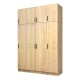 Ντουλάπα ρούχων Vivian  τετράφυλλη με πατάρι χρώμα φυσικό οξιάς 160x51,8x240εκ.