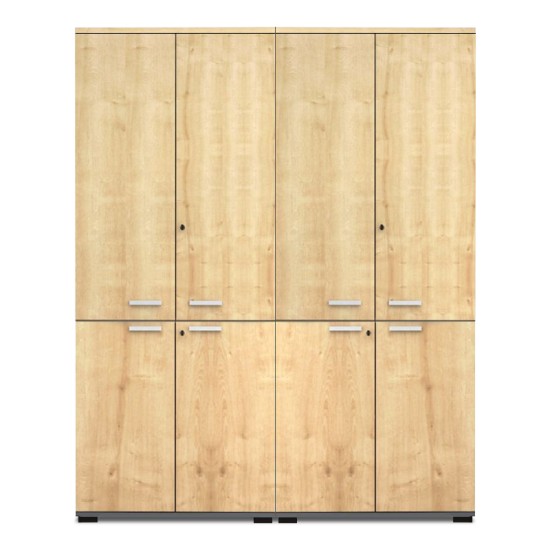 Ντουλάπα γραφείου με κλειδαριά επαγγελματική Venturo  χρώμα ανθρακί - φυσικό οξιάς 160x40x200εκ.