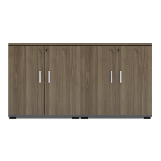 Ντουλάπι γραφείου με κλειδαριά επαγγελματικό Venturo  χρώμα ανθρακί - καρυδί 160x40x80εκ.