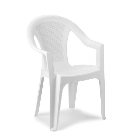 Πολυθρόνα Ischia από πολυπροπυλένιο σε χρώμα λευκό 54x56x81εκ. - 0053256