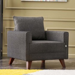 Πολυθρόνα Bella  υφασμάτινη χρώμα ανθρακί 82x81x85εκ.