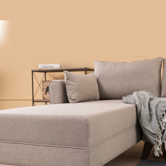 Γωνιακός καναπές Bella  αριστερή γωνία υφασμάτινος χρώμα κρεμ 275x165x85εκ.