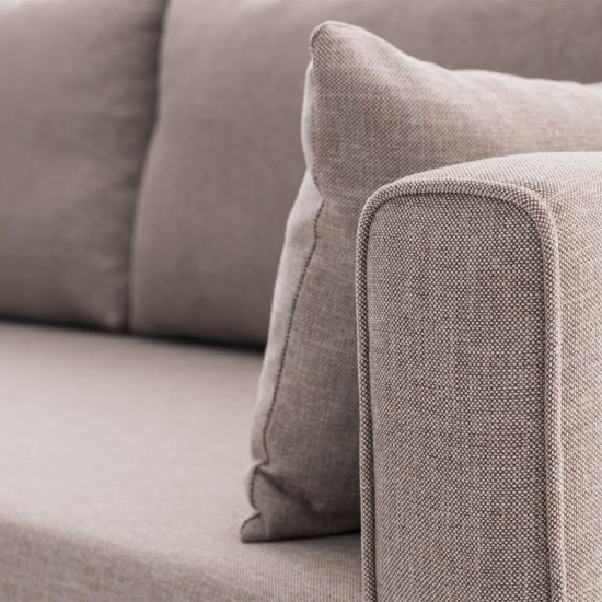 Γωνιακός καναπές Bella  αριστερή γωνία υφασμάτινος χρώμα κρεμ 275x165x85εκ.