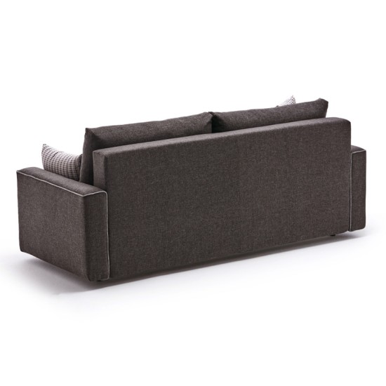 Καναπές - κρεβάτι Ece Megapap τριθέσιος υφασμάτινος χρώμα ανθρακί 215x90x88εκ. - 0216796