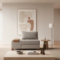 Πολυθρόνα - κρεβάτι Perenna  υφασμάτινη χρώμα γκρι 116x93x83εκ.