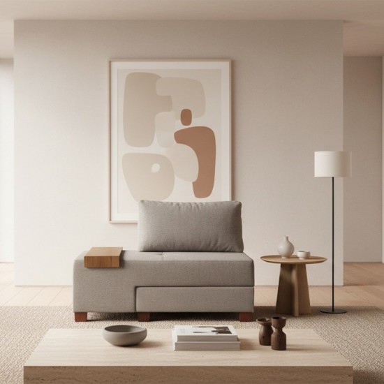 Πολυθρόνα - κρεβάτι Perenna  υφασμάτινη χρώμα γκρι 116x93x83εκ.