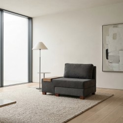 Πολυθρόνα - κρεβάτι Perenna  υφασμάτινη χρώμα ανθρακί 116x93x83εκ.