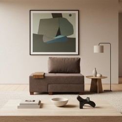 Πολυθρόνα - κρεβάτι Perenna  υφασμάτινη χρώμα καφέ 116x93x83εκ.