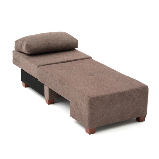 Πολυθρόνα - κρεβάτι Perenna  υφασμάτινη χρώμα καφέ 116x93x83εκ.