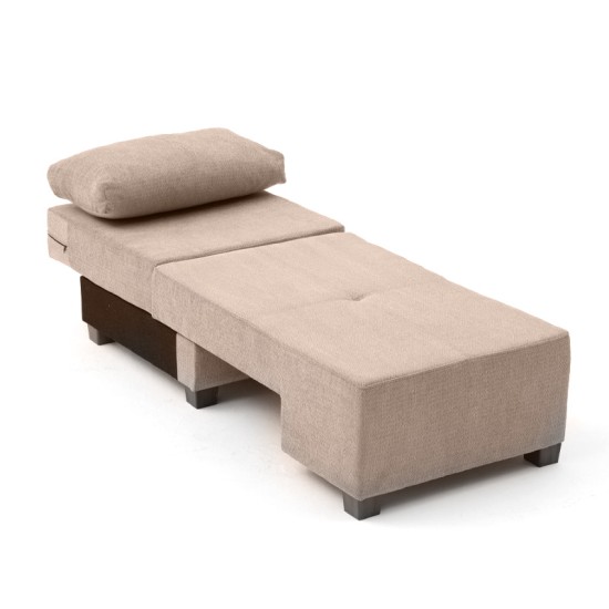 Πολυθρόνα - κρεβάτι Perenna  υφασμάτινη χρώμα μπεζ 116x93x83εκ.