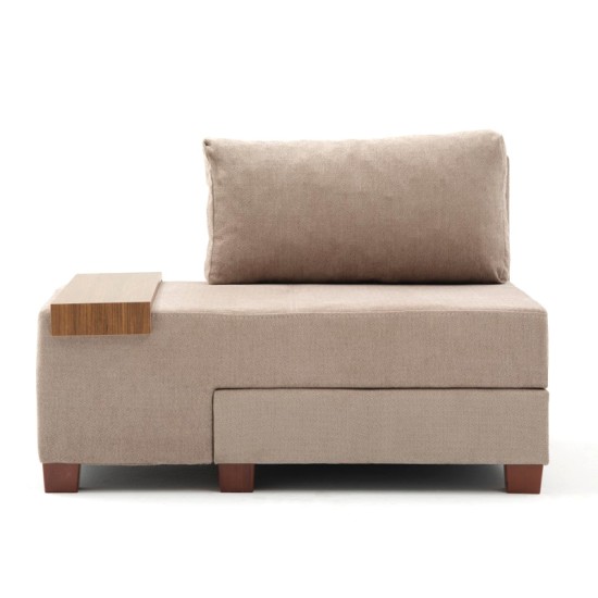 Πολυθρόνα - κρεβάτι Perenna  υφασμάτινη χρώμα μπεζ 116x93x83εκ.