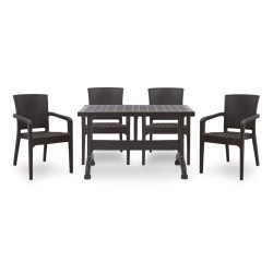 Σετ τραπεζαρία κήπου Callan  5τμχ πολυπροπυλενίου τραπέζι 120x70 - πολυθρόνα recycled χρώμα καφέ S_GP046-0002,1+GP046-0001,2x4 Σετ τραπεζαρία κήπου Callan  5τμχ πολυπροπυλενίου τραπέζι 120x70 - πολυθρόνα recycled χρώμα καφέ S_GP046-0002,1+GP046-0001,2x4