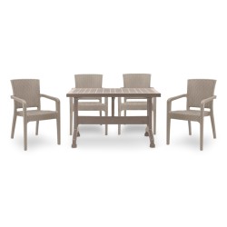 Σετ τραπεζαρία κήπου Callan  5τμχ πολυπροπυλενίου τραπέζι 120x70 - πολυθρόνα recycled χρώμα cappuccino S_GP046-0002,2+GP046-0001,3x4 Σετ τραπεζαρία κήπου Callan  5τμχ πολυπροπυλενίου τραπέζι 120x70 - πολυθρόνα recycled χρώμα cappuccino S_GP046-0002,2+GP046-0001,3x4