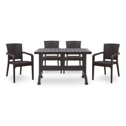 Σετ τραπεζαρία κήπου Callan  5τμχ πολυπροπυλενίου τραπέζι 140x80 - πολυθρόνα recycled χρώμα καφέ S_GP046-0003,1+GP046-0001,2x4 Σετ τραπεζαρία κήπου Callan  5τμχ πολυπροπυλενίου τραπέζι 140x80 - πολυθρόνα recycled χρώμα καφέ S_GP046-0003,1+GP046-0001,2x4