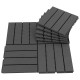 Outsunny Σετ 9 Πλακάκια Βεράντας, 30x30x2cm, 0,81 τμ, Μαύρο