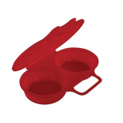 Διπλή Συσκευή Μαγειρέματος Αυγών για Φούρνο Μικροκυμάτων Χρώματος Κόκκινο Cook Concept KC2152