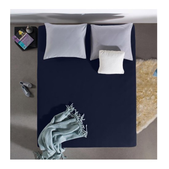 Διπλό Σεντόνι Jersey με Λάστιχο 140 x 200 x 30 cm Χρώματος Μπλε Dreamhouse 8720105600555