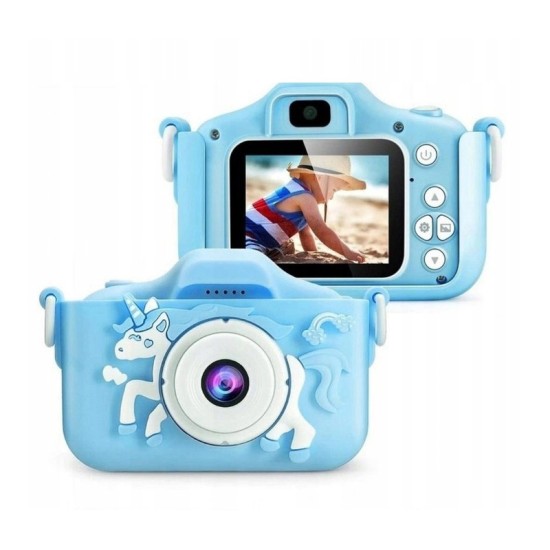 Παιδική Ψηφιακή Φωτογραφική Μηχανή Μονόκερος 20MP X5 Χρώματος Μπλε SPM 5908222224738