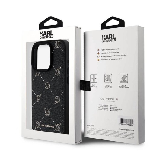 Θήκη PU Karl Lagerfeld Apple iPhone 15 Pro Magsafe Leather Karl Head Μαύρο Θήκη PU Karl Lagerfeld Apple iPhone 15 Pro Magsafe Leather Karl Head Μαύρο
